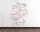 Map of Germany with City Names Modern Wall Decals Map Stickers